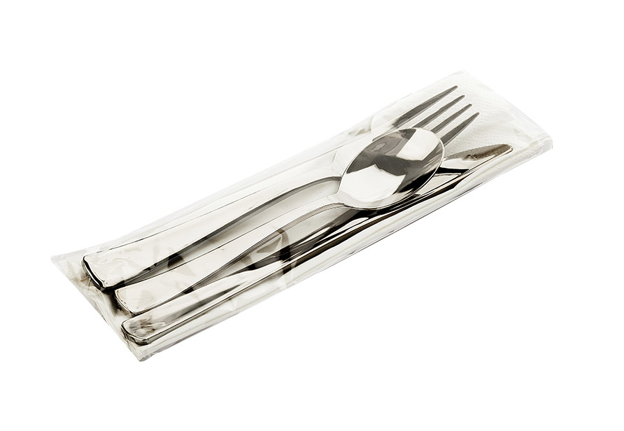 Classical cutlery kit 4 in 1 pocket (knife, fork, tea spoon & napkin)