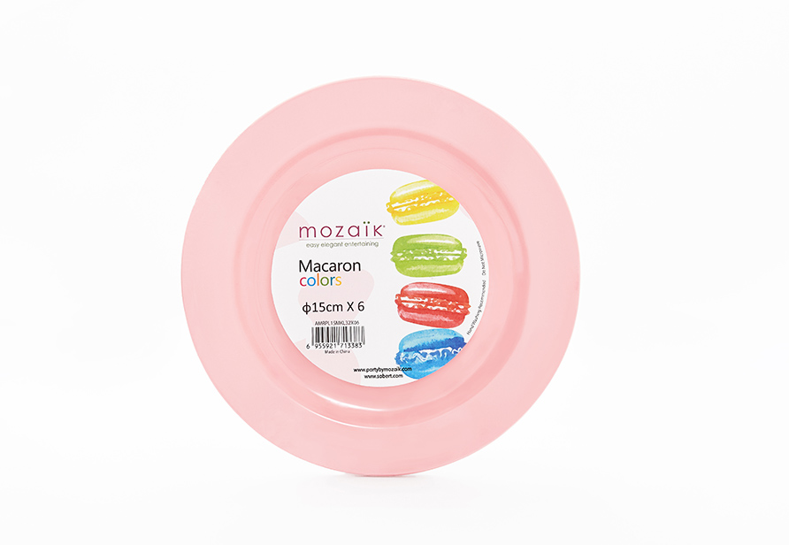 6'' macaron color round plate